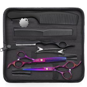 Hair Scissors Professional - 10 PCS Haircut Scissors Set, Thinning Shears for Hair Cutting with 30 Teeth, Straight Shears for Men Women Home Salon Bar