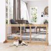 PawHut Freestanding Pet Gate Extra Wide 72" W x 27.25" H Dog Cat Barrier Natural